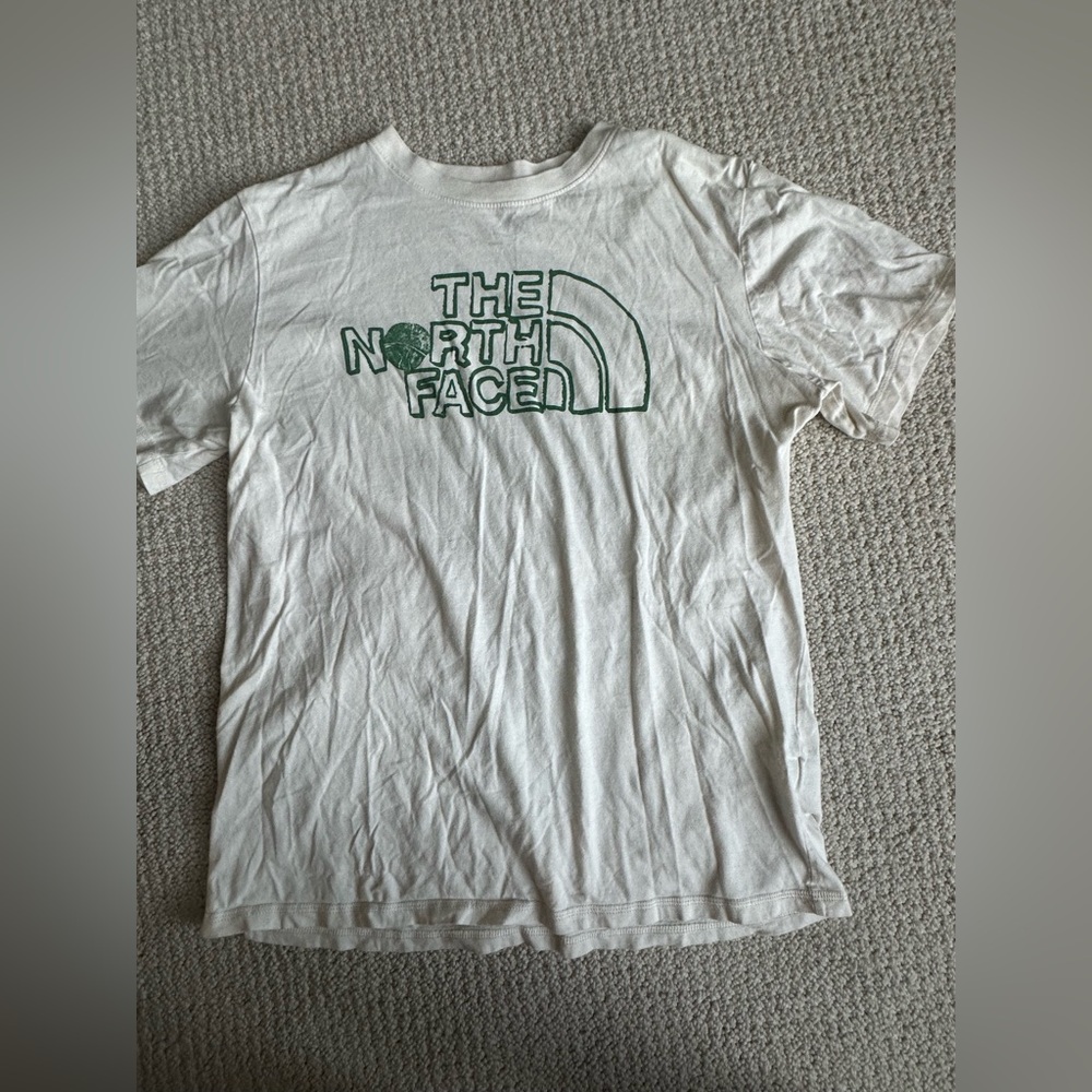 The North Face Cream T-Shirt with Gray Logo